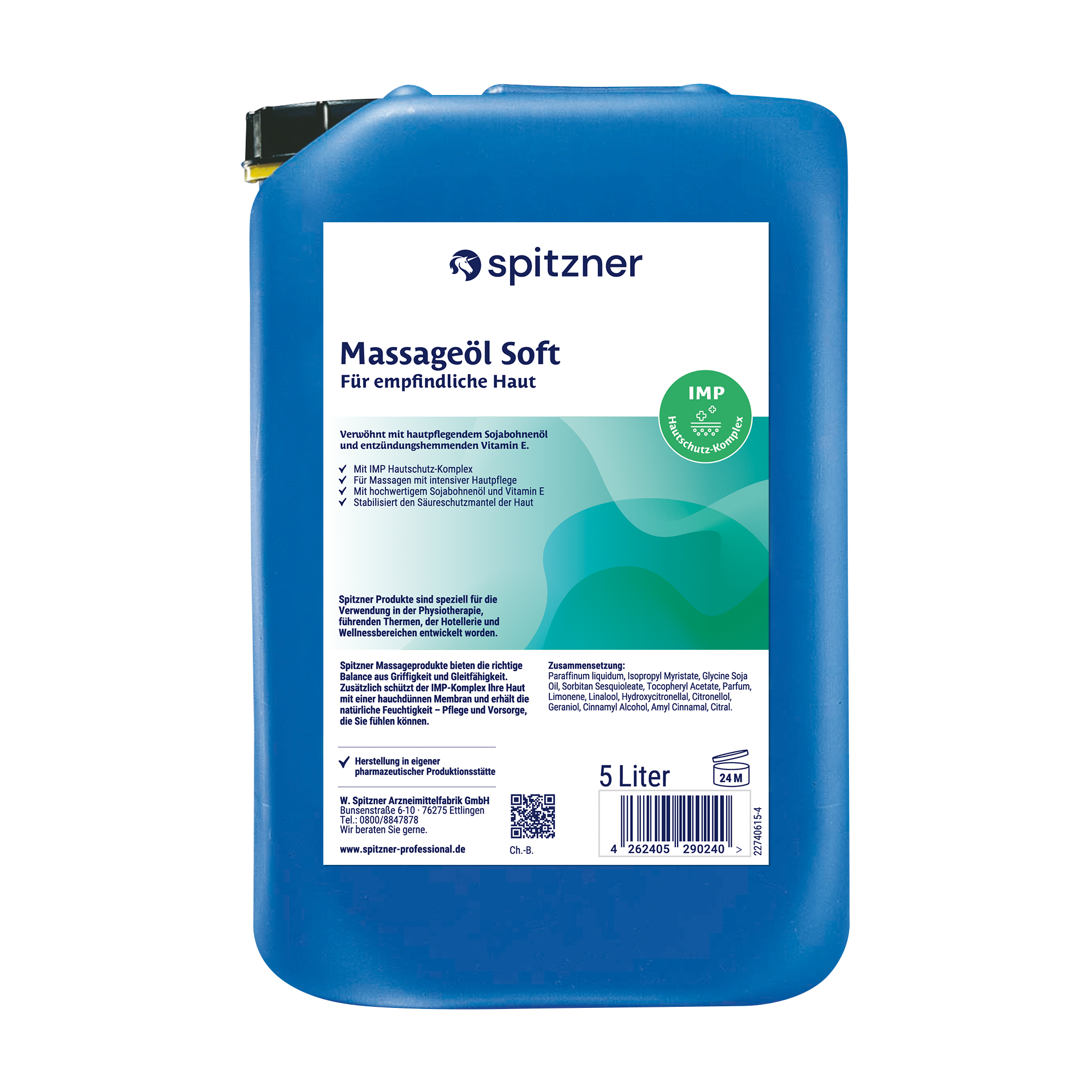 Spitzner® Massageöl soft, 5 Liter Spitzner® Massageöl soft, 5 Liter