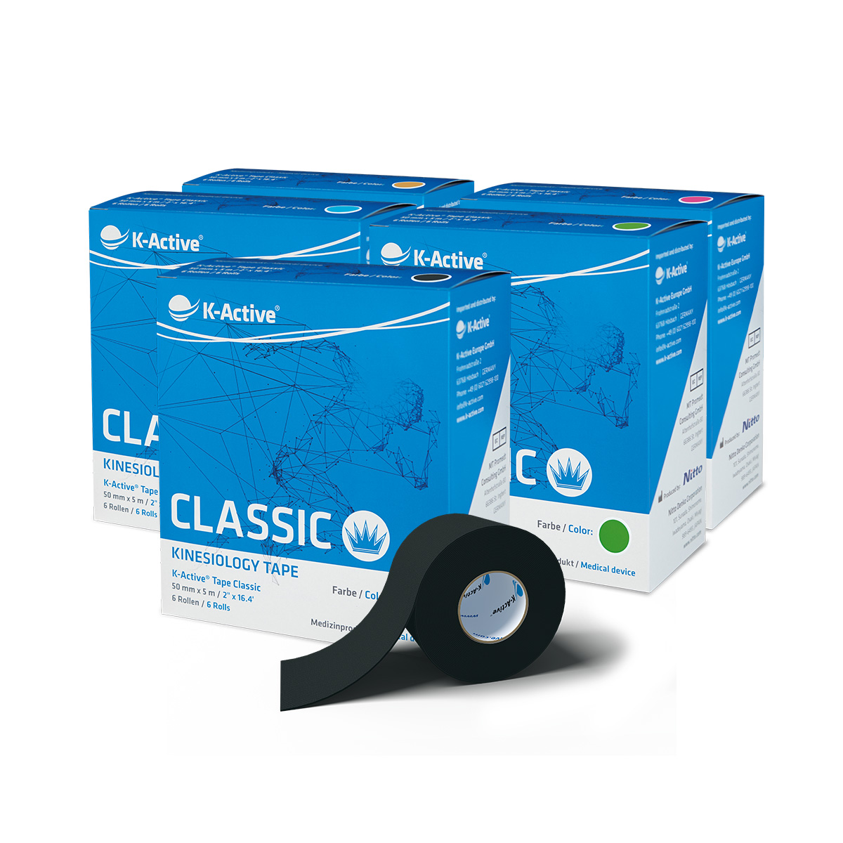 5 x K-Active® Tape Classic 6er-Box BUNT 