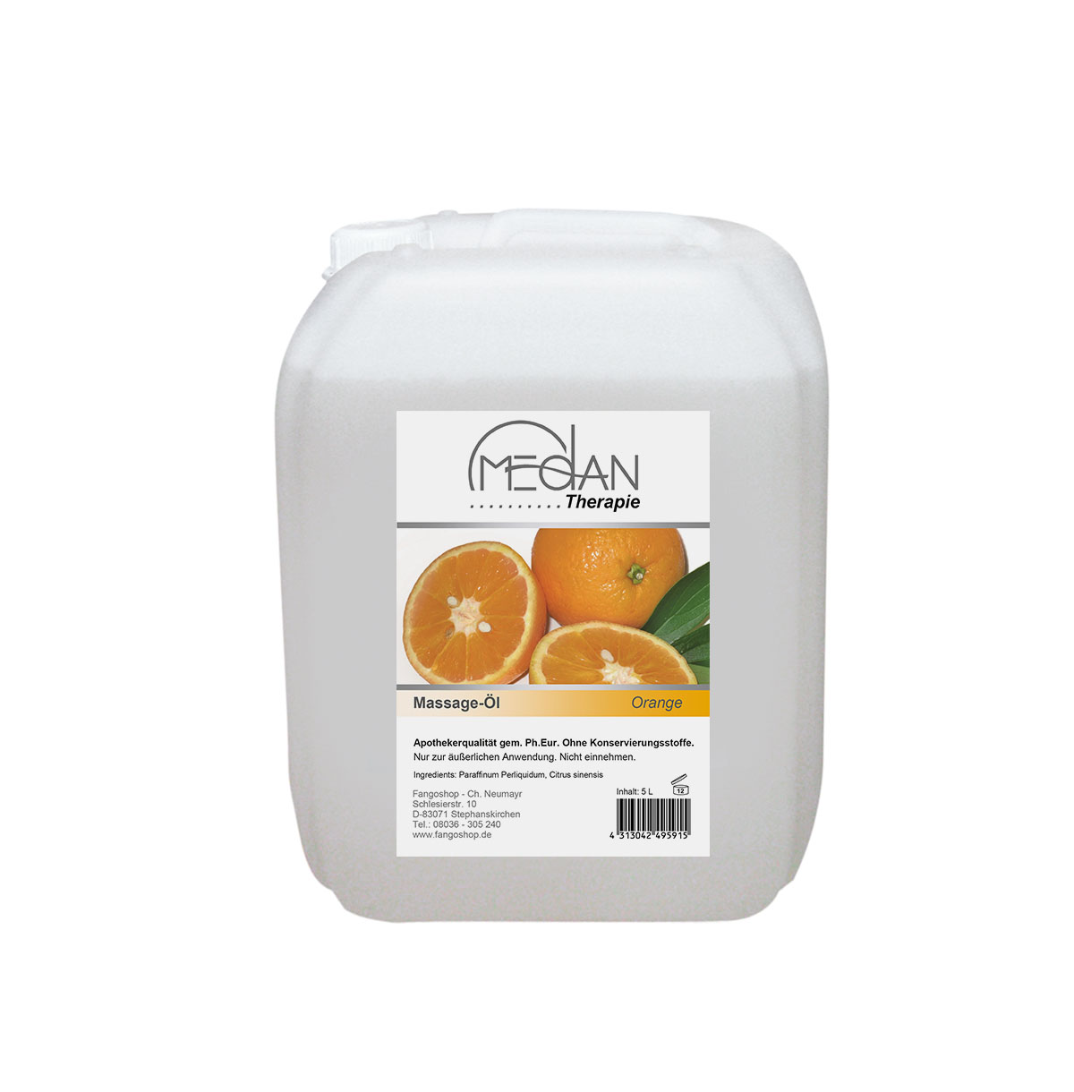 MEDAN Massage-Öl, Orangenduft, 5 Liter