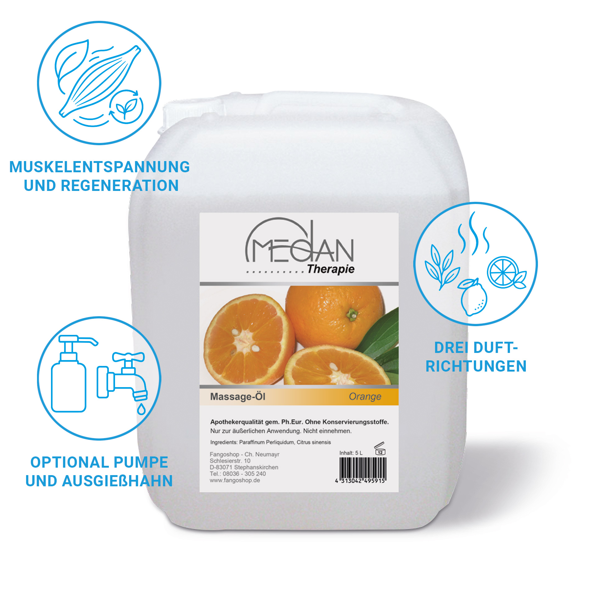 Medan Massageöl Orange 5 Liter