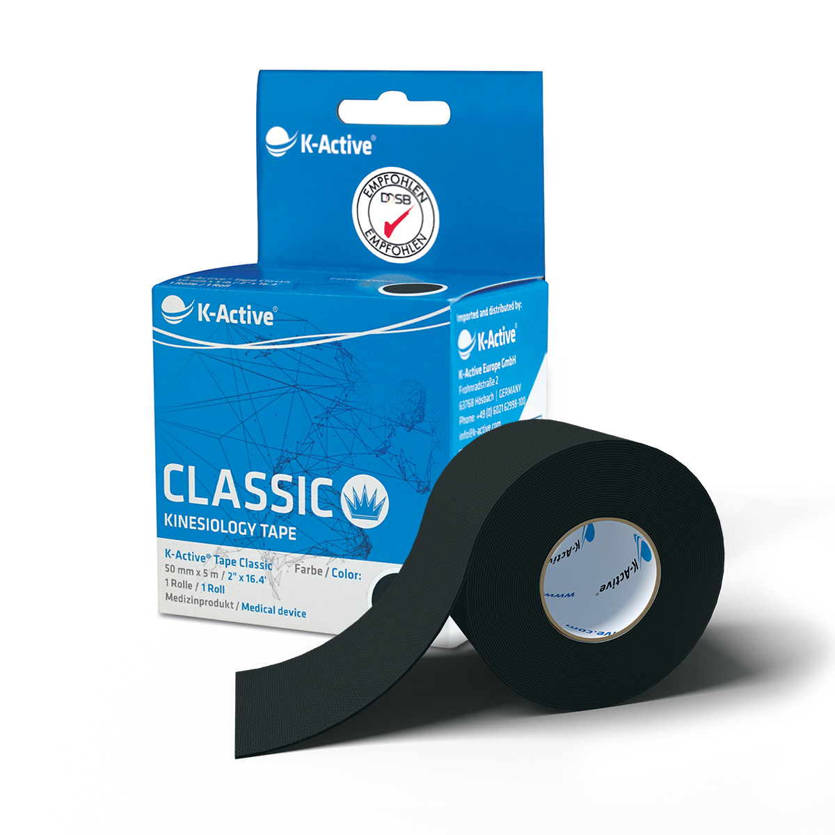 Kactive_Tapeverpackung_Classic_1er_Schwarz_mitRolle