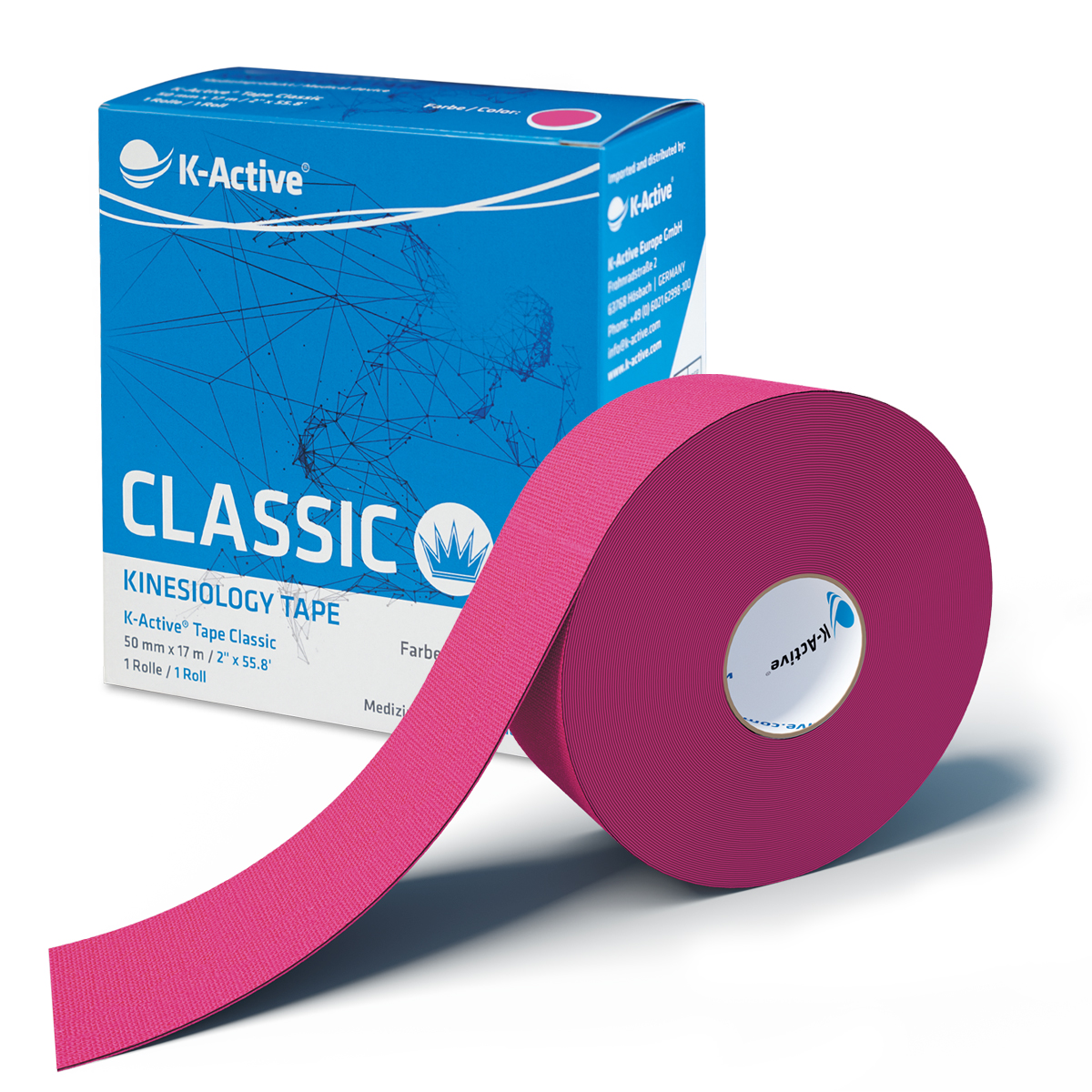 K-Active® Tape Classic 17 m-Rolle pink