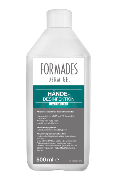 Formades® Derm Gel Hände & Hautdesinfekt. 0,5 Liter