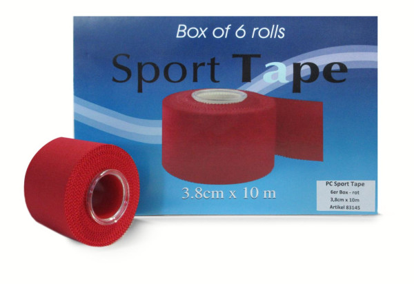 PC-Sporttape 3,8 cm x 10 m, 6er Box, rot